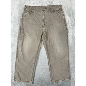Carhartt Pants Men's 42x30 Brown Carpenter B151 LBR Dungaree‎ Fit Cargo Pocket